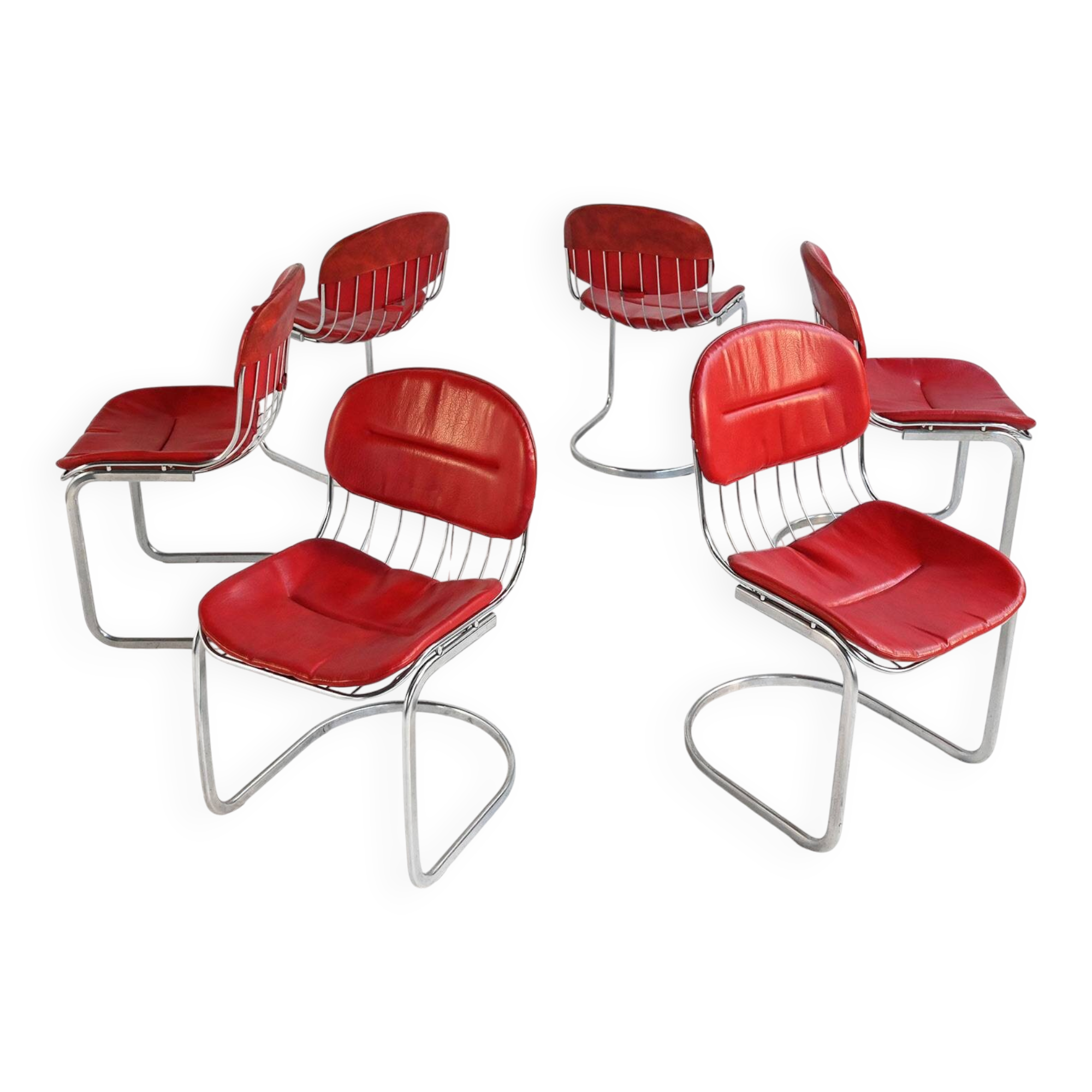 Cantilever chairs in Rinaldi style Italy 1970s
