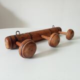 Antique folk art wall coat rack from the 50s