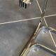 Table basse double plateau verre chrome style Bauhaus vintage 1970