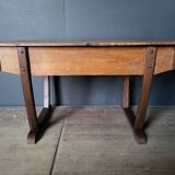 Authentic old solid oak desk in very good condition