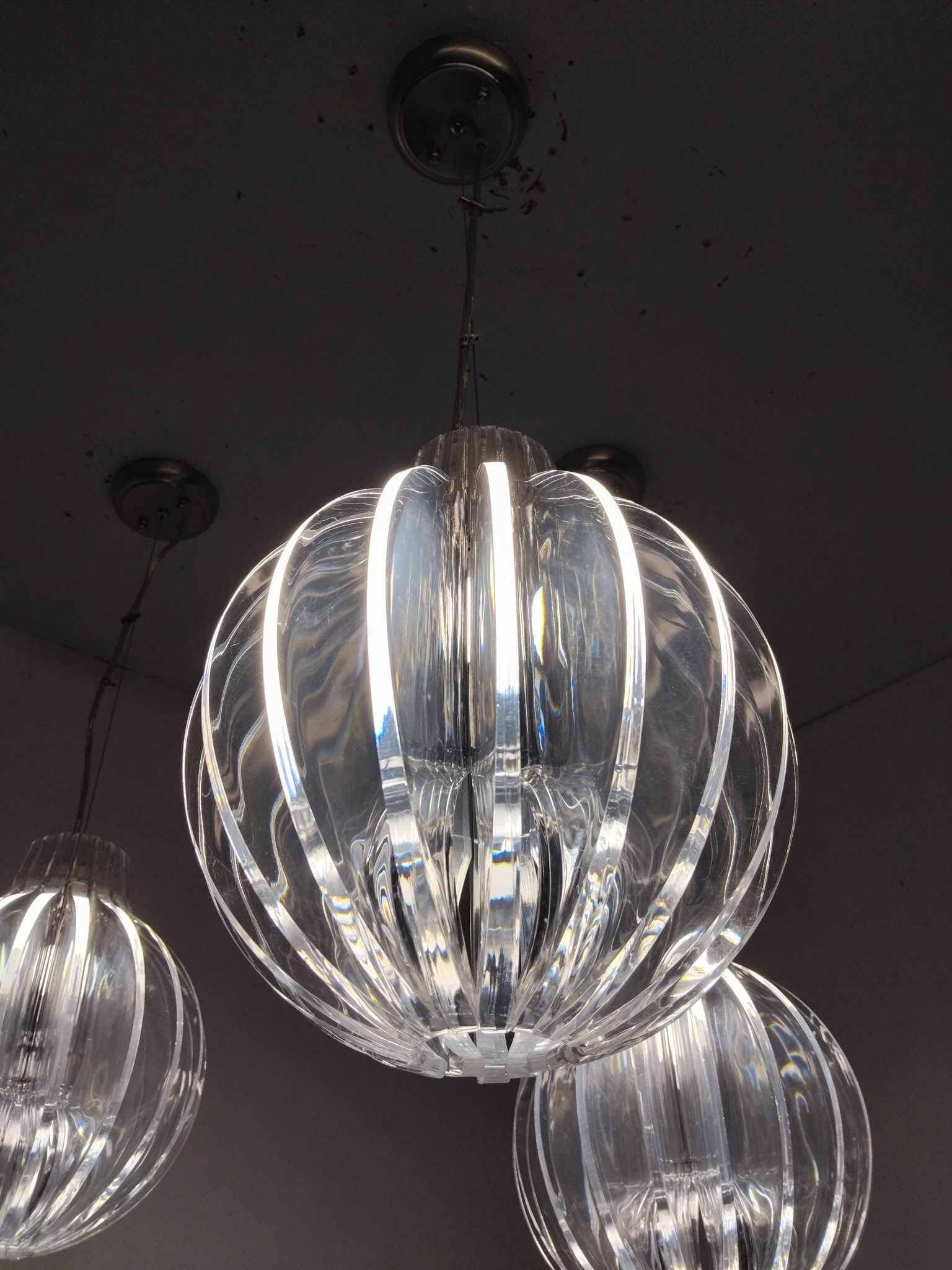 Set of 3 acrylic blade suspensions from the 70s