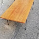 Vintage walnut and chrome coffee table