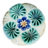 Wasmuel Majolica water lily slip plate