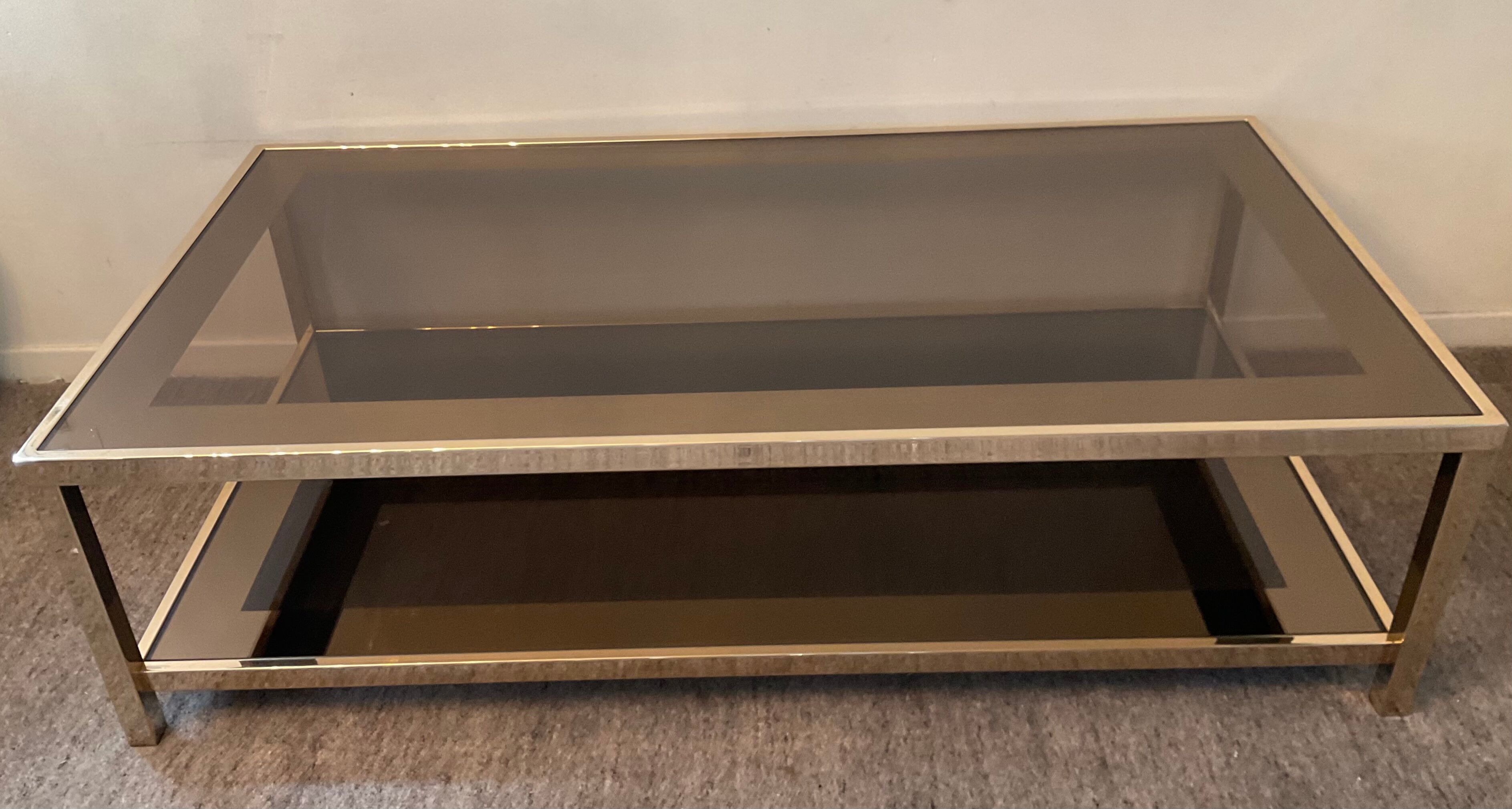 Belgo Chrom fine gold 23ct coffee table from the 70s
