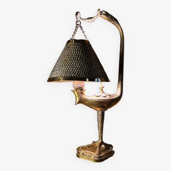 Lampe style empire en bronze sur socle avec patte d aigle 38x23