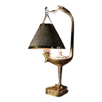 Lampe style empire en bronze sur socle avec patte d aigle 38x23