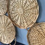 Lot of 4 rattan trays