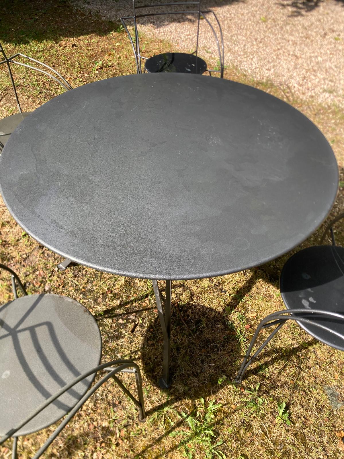 Silver moon table and chairs set fermob designer mourgue