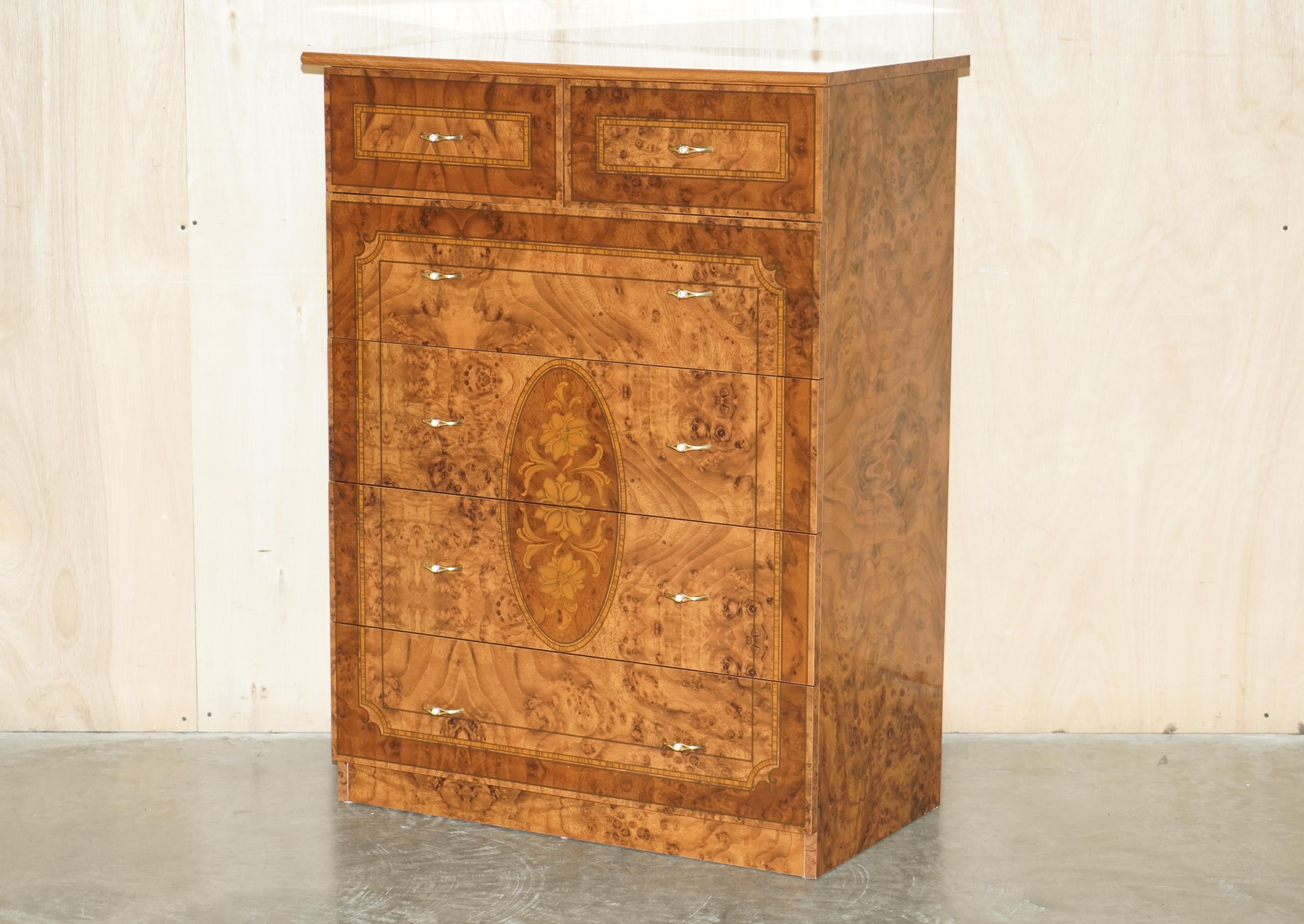 Commode Vintage en Placage de Noyer Burl