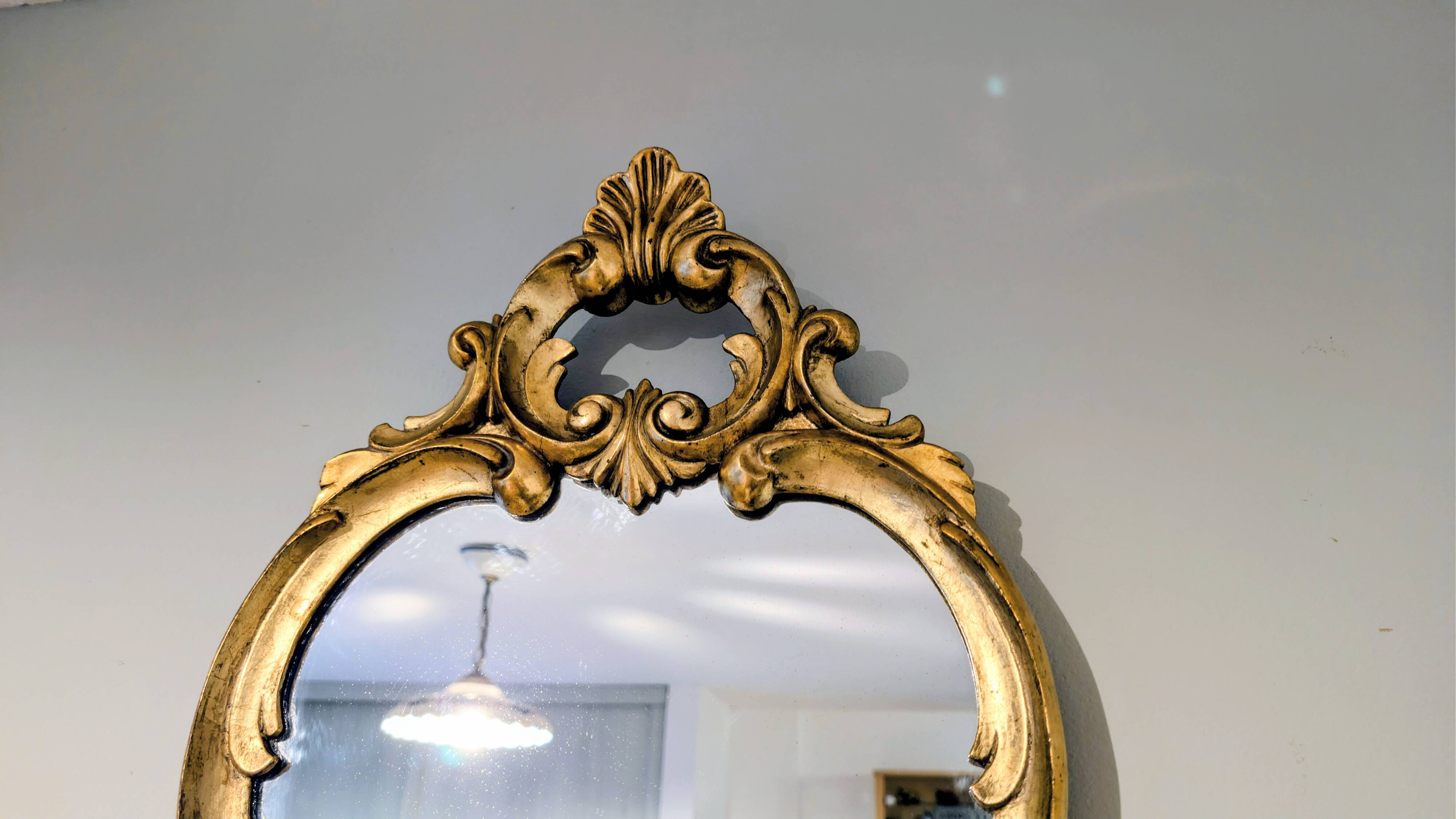 Antique gold baroque mirror 60 x 48cm