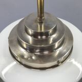 Art Deco Pendant Light with Opaline Glass Shade, Czechoslovakia 1930s