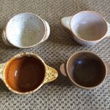 4 stoneware bowls