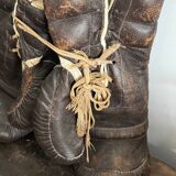 Old pair of leather boxing gloves