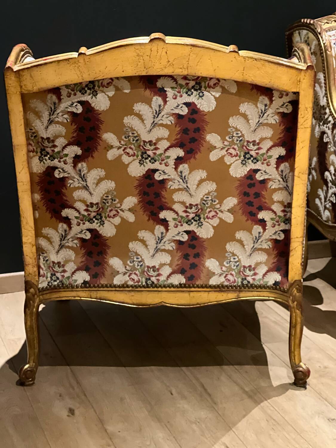 Pair of gilded armchairs