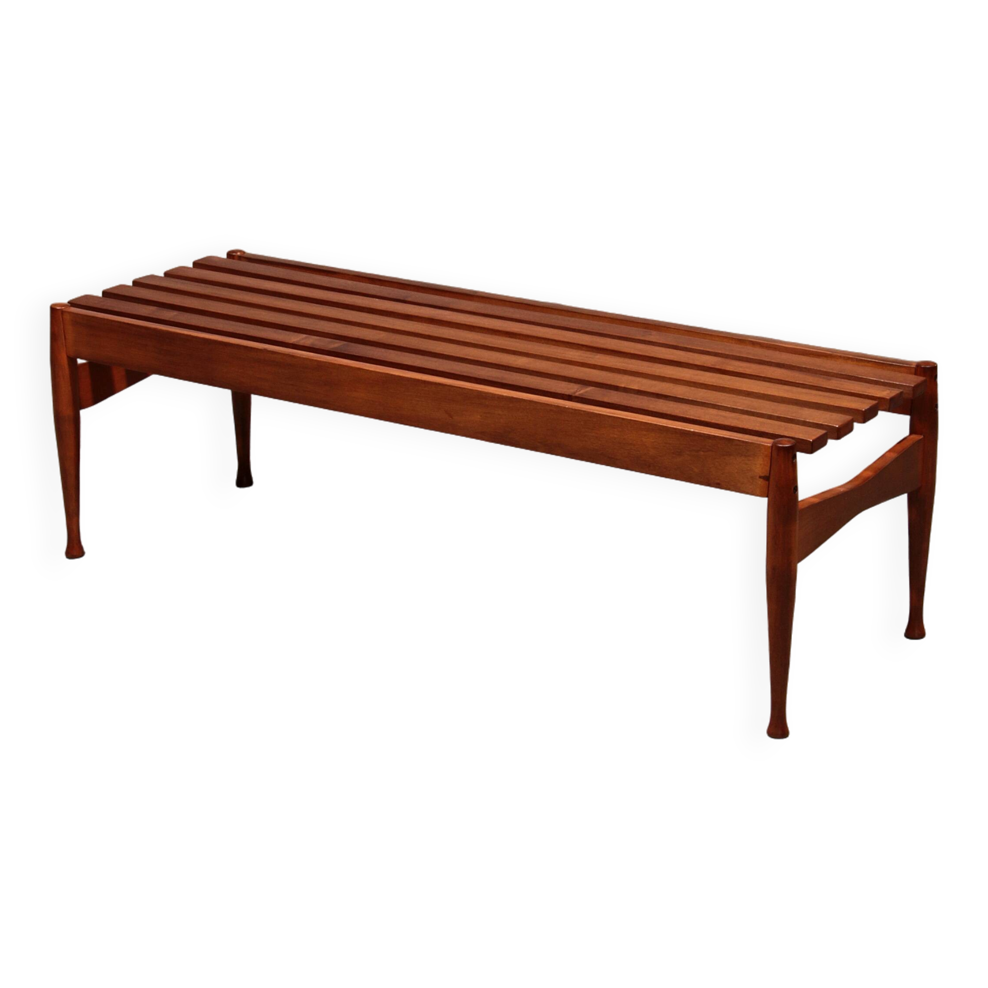 Banc vintage en noyer de Gio Ponti réalisé par Fratelli Reguitti, 1950