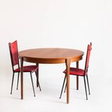 Vintage Scandinavian style table with central extension. Teak wood. France, 1960s