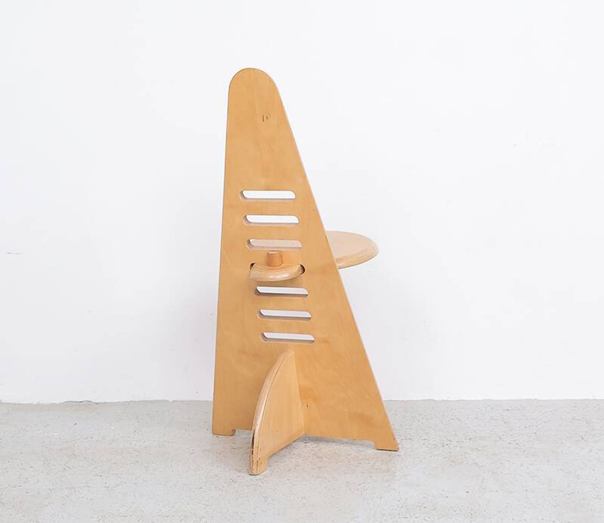 Chaises en bois ajustables Lundi-sit, Lundia années 1980.