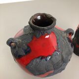 Set of 2 original ceramic studio pottery vase by Marei Ceramics, Germany, 1970