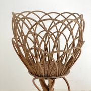 Porte plante en rotin vintage 70's