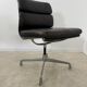 Lot of 2 leather soft pad armchairs chairs EA205 design Charles Eames Herman Miller edition vintage 60s