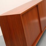 1960s walnut sideboard with sliding doors, 120cm