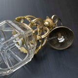 Lantern conical gilded beveled faceted glass old white XIXth