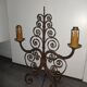 Pair of antique wrought iron lamps