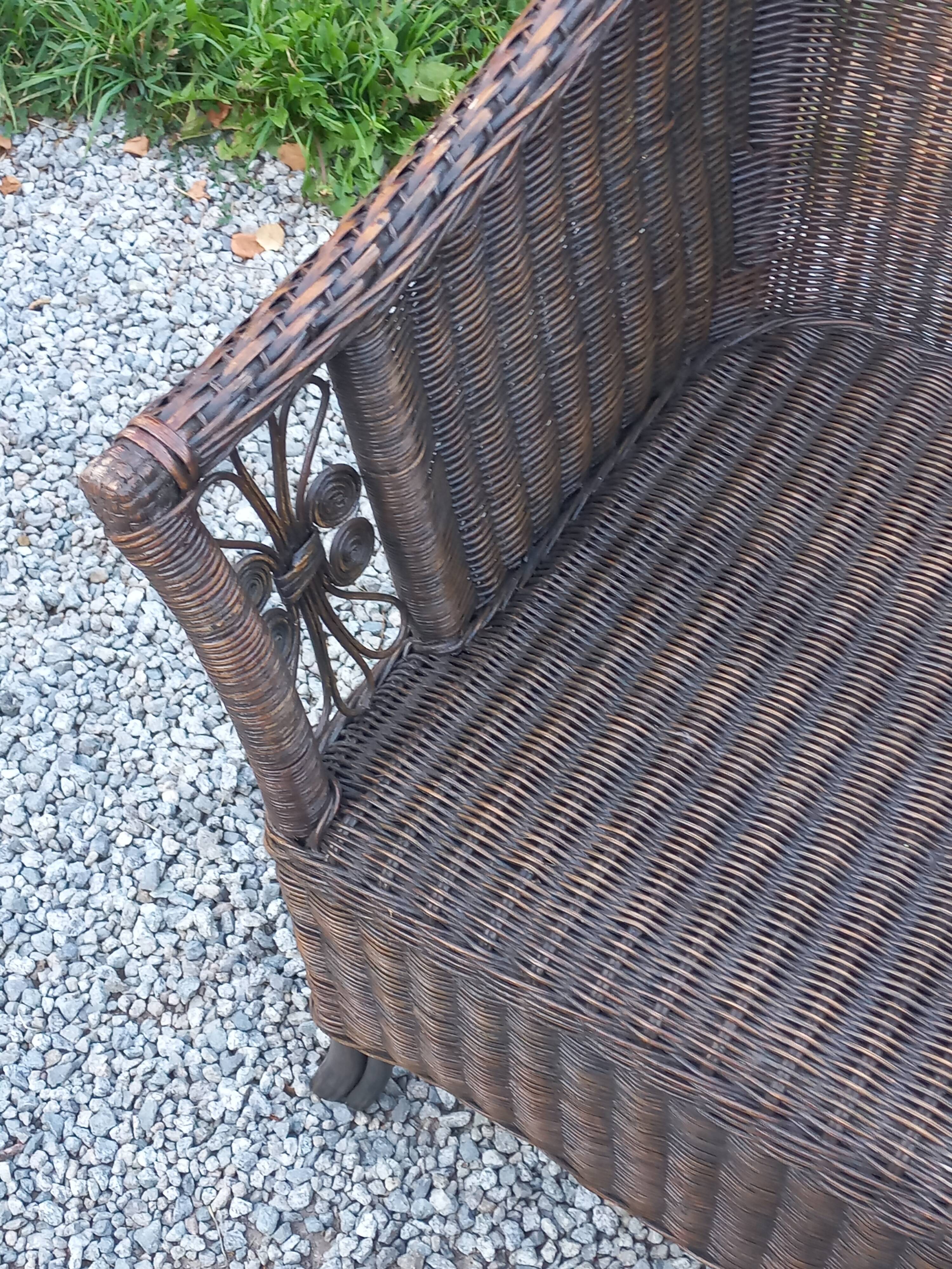 Set de 3 fauteuils en rotin des années 70