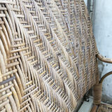 Old wicker and rattan bench