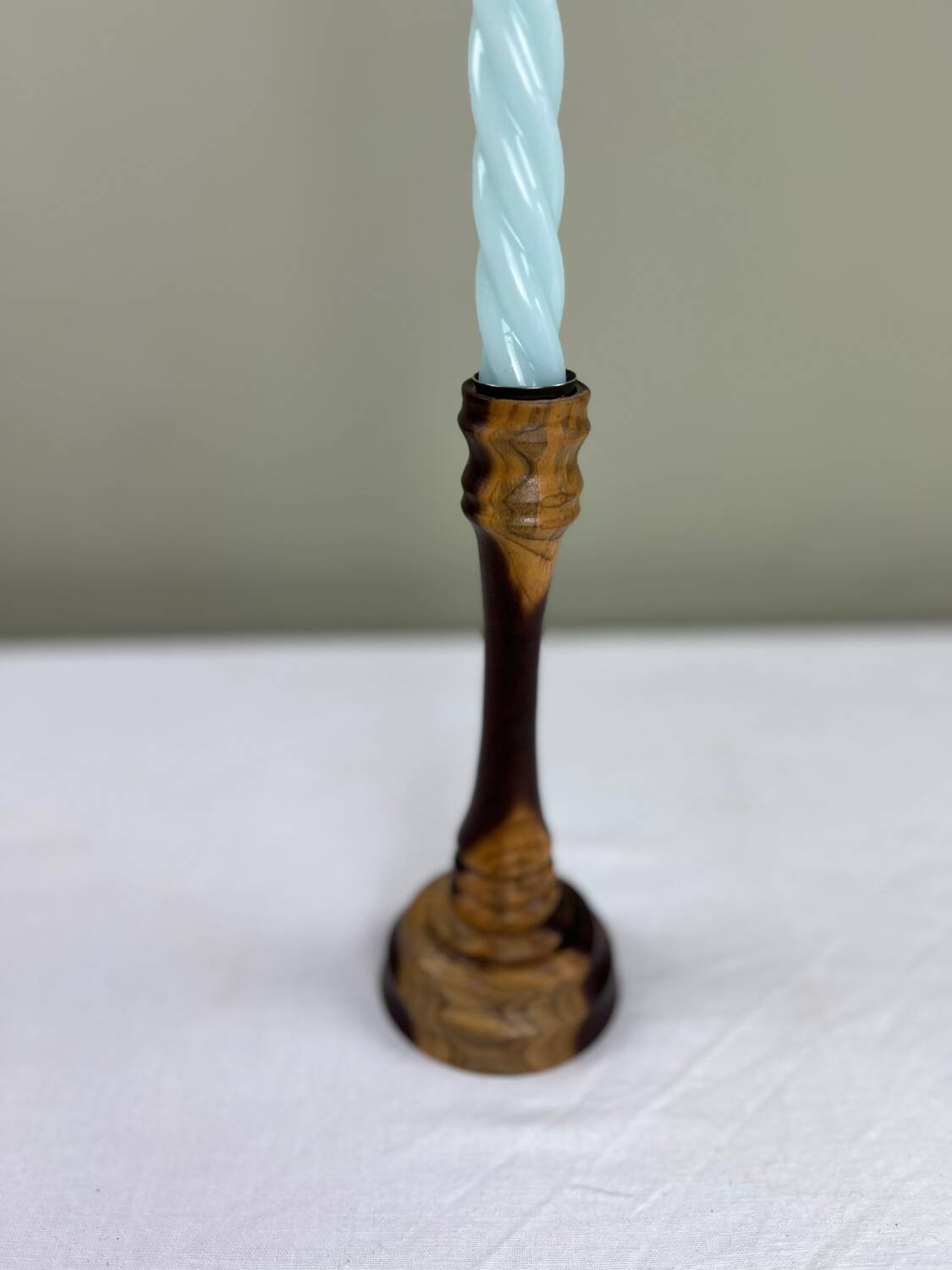 Two-tone wooden candlestick