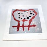 Screen printing and glazed gilded wood frame