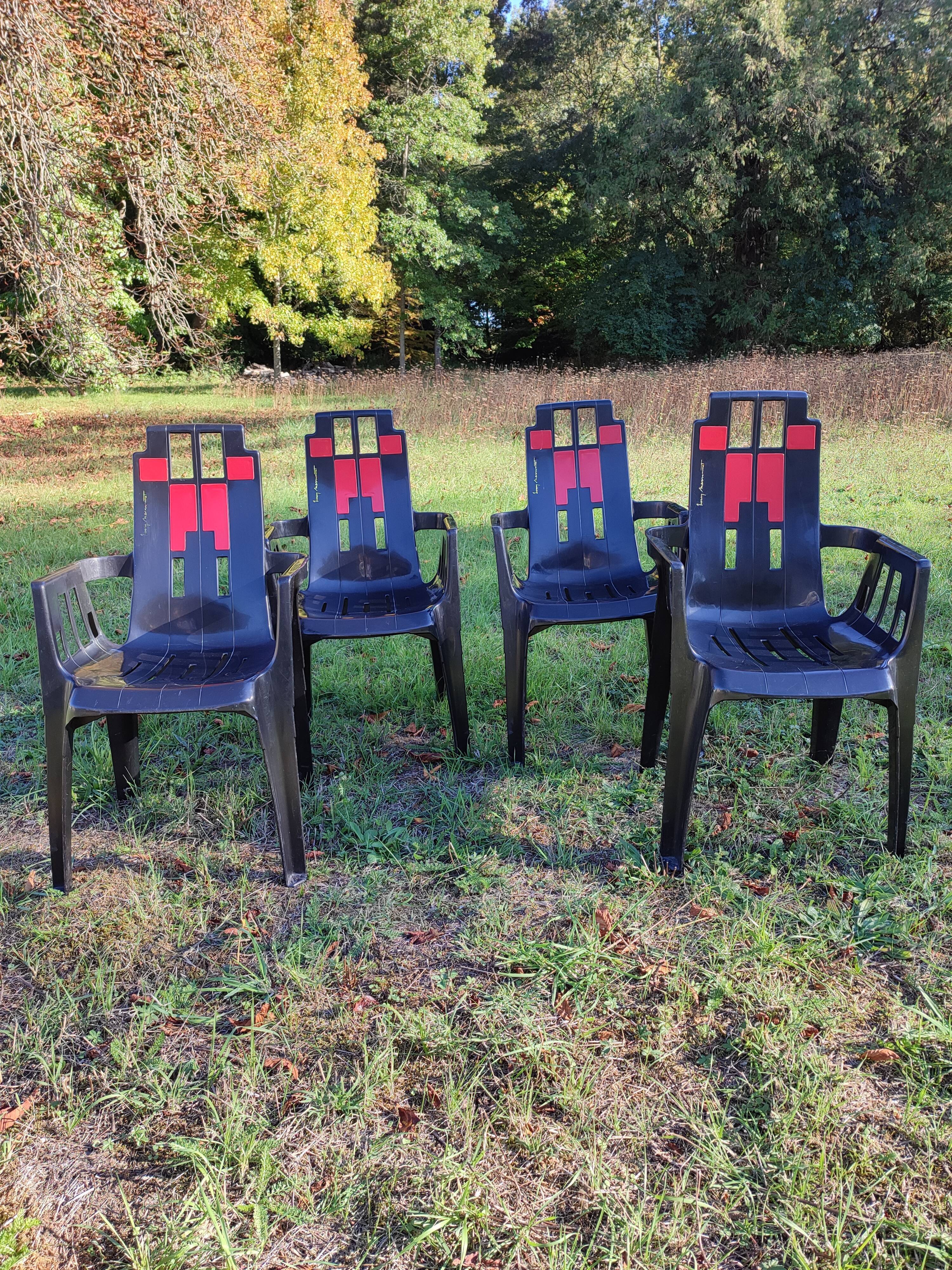 4 armchairs " Boston " by Pierre Paulin for Henri Massonnet edition Stamp