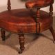 small shepherdess or armchair in mahogany and cognac leather - 19th century