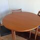 Scandinavian round extendable teak table
