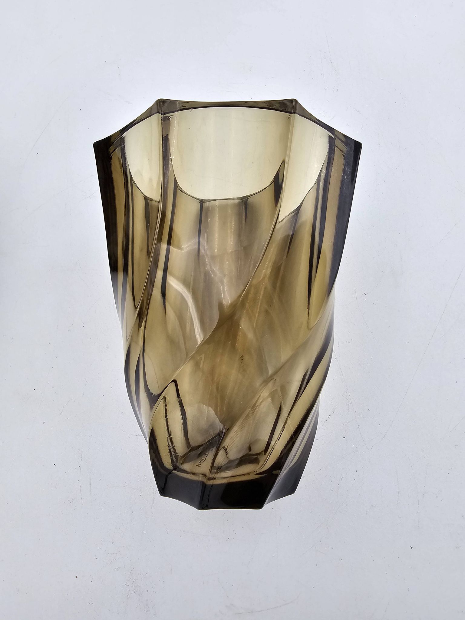 Paire de vases en verre fumé 50's