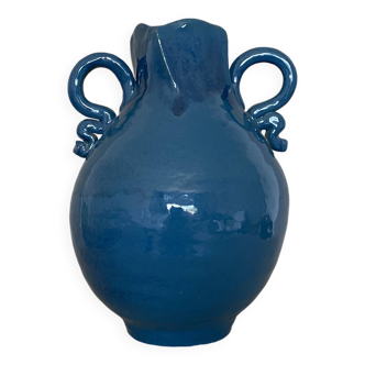 Teal ceramic vase