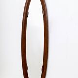 Oval Wall Mirror with a Beech Frame, Italy