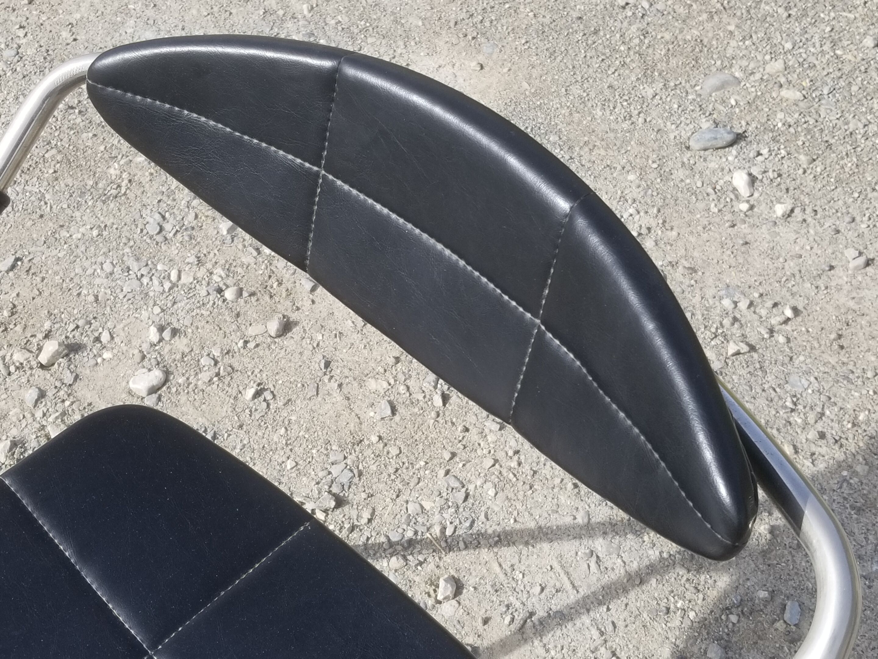 Armchair model "Rugby" design Gilbert Steiner Chrome and Black - 60s