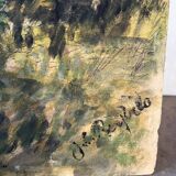 "Trees" oil on cardboard signed