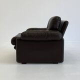 Fauteuil Coronado vintage B&B Italia en cuir marron foncé