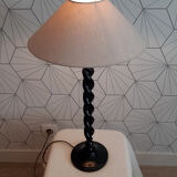 Turned wooden lamp