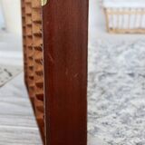 Vintage wall shelf, craft furniture style - Wood and gold metal