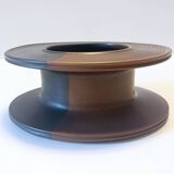 Black and Brown Hand-Painted Ceramic Piece attributed to Franco Bucci, Italy