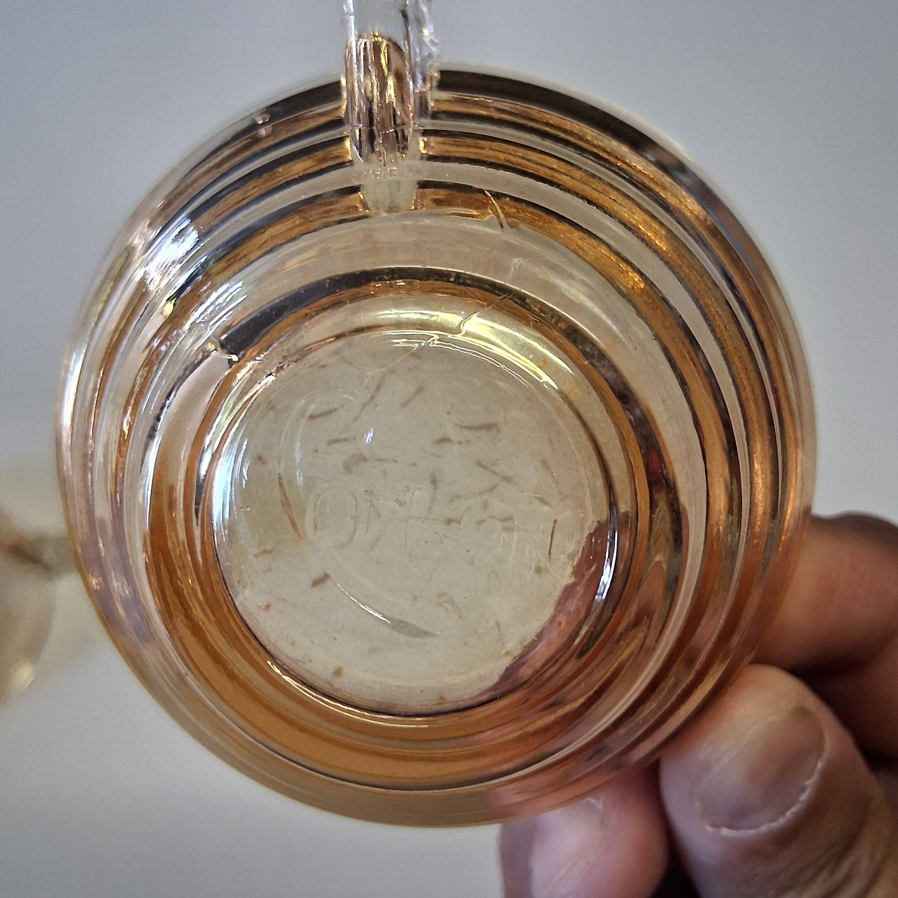 Lot de 6 tasses à café en verre rose modèle Gondolo en très bon état