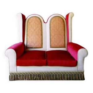 Canapé velours et passementeries