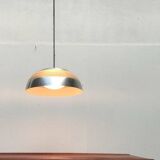 German pendant lamp in aluminium and glass from the Mid-Century space by Doria, 1960s.