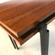 Minimalist walnut & steel stacking side tables, 1960s, Set of 2