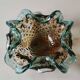 Corolla/floral pocket emptier. In Murano blown glass. Turquoise/Gold/silver inclusions