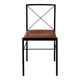 Cognac metal and leather chair, Arrben Italy design 1970