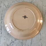 hollow dish Digoin Sarreguemines beige with pink and blue flowers 40s